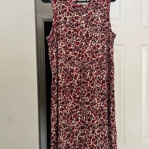 Lucky Brand Red and White Floral Midi Dress